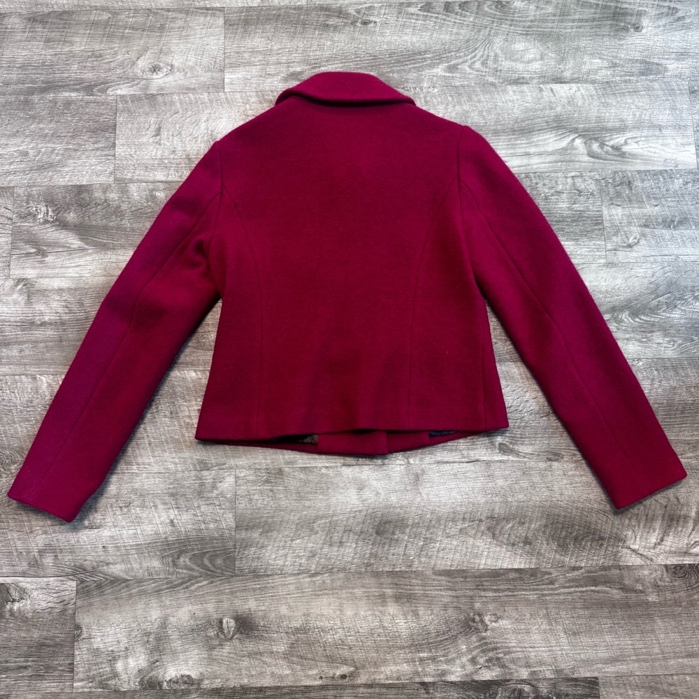 Boden Kids 100% Wool Front Button Peter Pan Collar Girls Red Coat Sz. 10 - Picture 2 of 8